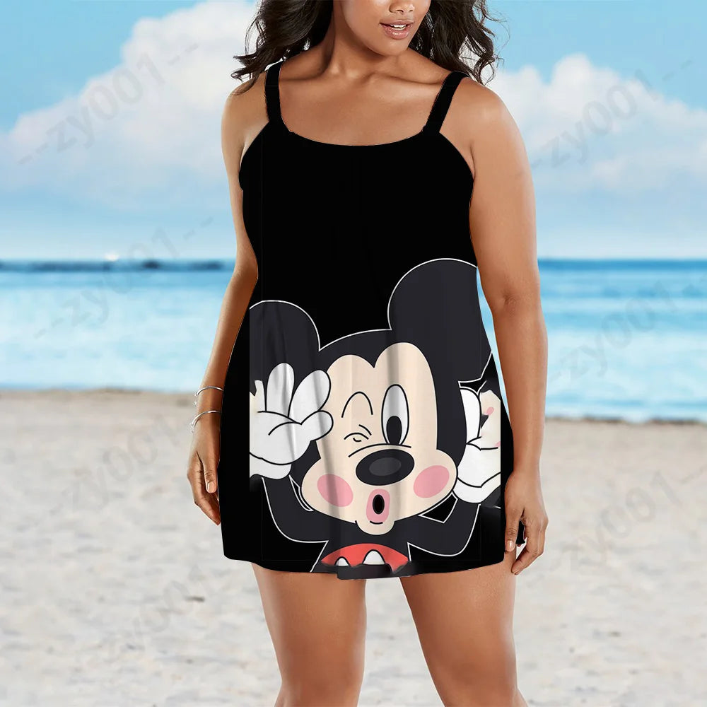 Vestido de verano Disney para mujer, talla grande 2022, elegante, de noche, midi, tallas grandes 7XL, 8XL y 9XL 