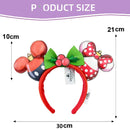 Diadema con orejas de Minnie y lazos grandes de Disney, ideal para disfraz de cosplay, de peluche, para adultos y niños. 