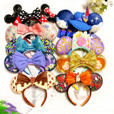 Diadema con orejas de Minnie y lazos grandes de Disney, ideal para disfraz de cosplay, de peluche, para adultos y niños. 