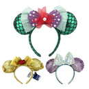 Diadema con orejas de Minnie y lazos grandes de Disney, ideal para disfraz de cosplay, de peluche, para adultos y niños. 