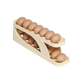 Dispensador automático de huevos rodantes de doble capa, soporte para refrigerador, capacidad para 15 huevos, almacenamiento de huevos que ahorra espacio, nuevo 
