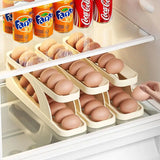 Dispensador automático de huevos rodantes de doble capa, soporte para refrigerador, capacidad para 15 huevos, almacenamiento de huevos que ahorra espacio, nuevo 
