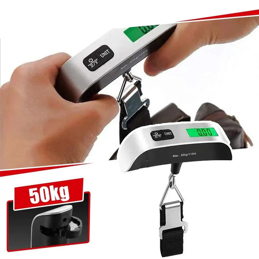 LCD Display Portable Digital Weight Balance Tool, Electronic Scale, Travel Weigh Bag, Luggage Weight, Suitcase, 110lb, 50kg 