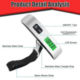 Display LCD Digital portátil ferramenta de equilíbrio de peso, balança eletrônica, viagem pesa saco, peso da bagagem, mala, 110lb, 50kg
