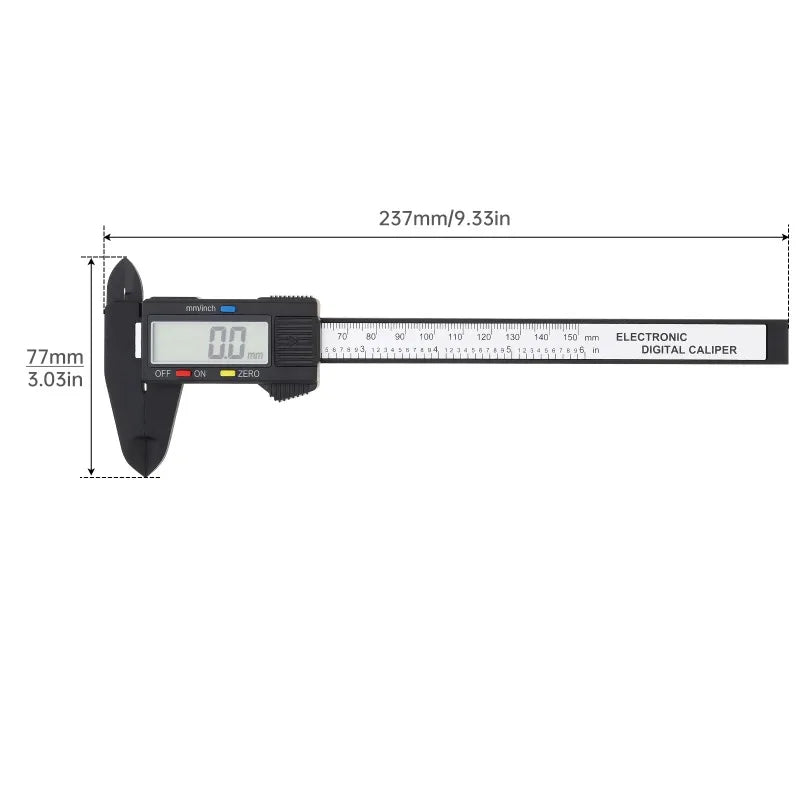 Calibrador Vernier digital electrónico de 150 mm con pantalla LCD y micrómetro con caja de almacenamiento para medir componentes mecánicos. 
