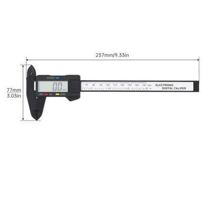 Display lcd 150mm eletrônico digital paquímetro vernier calibre micrômetro com caixa de armazenamento para medida de componente mecânico