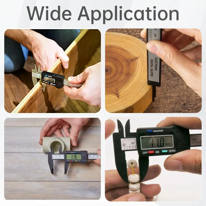 Calibrador Vernier digital electrónico de 150 mm con pantalla LCD y micrómetro con caja de almacenamiento para medir componentes mecánicos. 