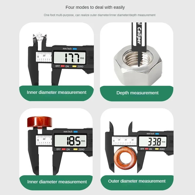 Calibrador Vernier digital electrónico de 150 mm con pantalla LCD y micrómetro con caja de almacenamiento para medir componentes mecánicos. 