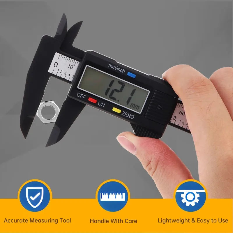 Calibrador Vernier digital electrónico de 150 mm con pantalla LCD y micrómetro con caja de almacenamiento para medir componentes mecánicos. 