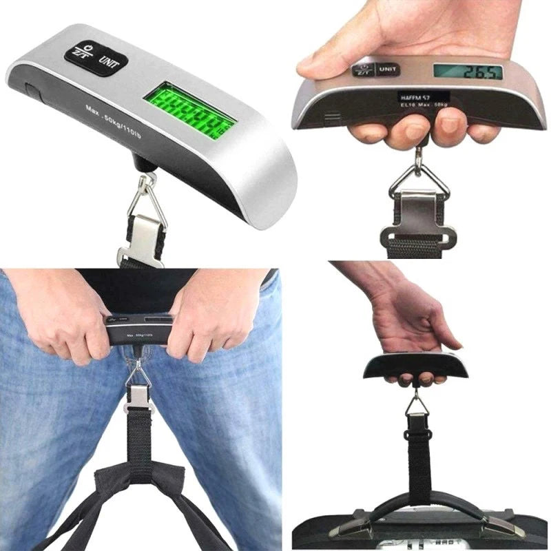Digital LCD Display 110lb/50kg Electronic Luggage Hanging Suitcase Pesha Travel Baggage Weight Balance Portable Scale Tool 