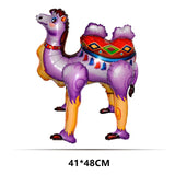 Globos de aluminio 4D de alpaca y camello que caminan, globos de animales de la selva, decoraciones para fiestas de cumpleaños, juguetes para el hogar 