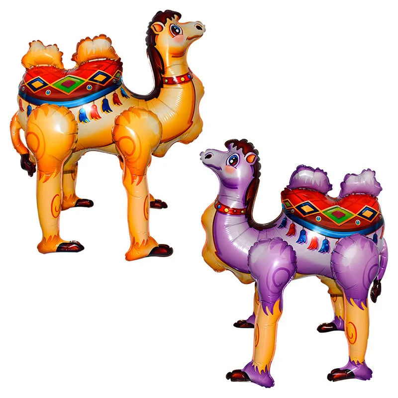 Globos de aluminio 4D de alpaca y camello que caminan, globos de animales de la selva, decoraciones para fiestas de cumpleaños, juguetes para el hogar 