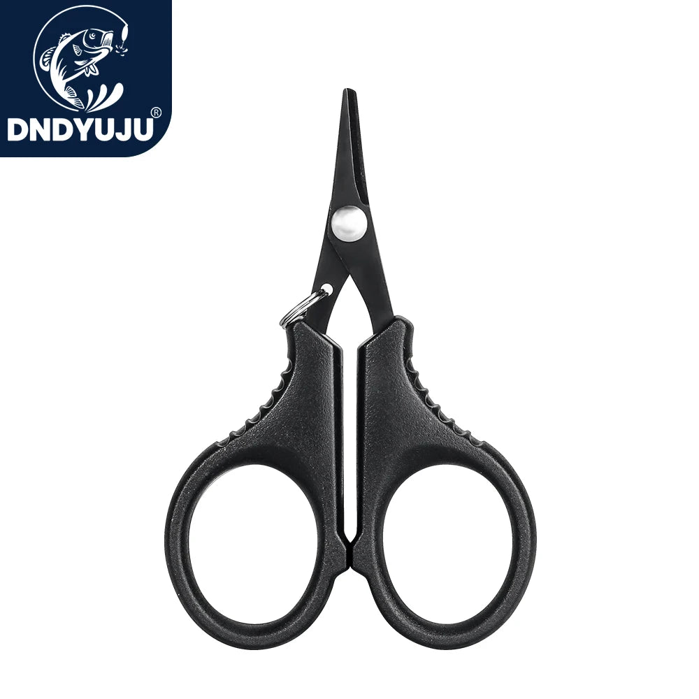 DNDYUJU Titanium Coated Fishing Scissors Pliers Stainless Steel PE Cutting Braid Line Cutter Carp Fishing Tools Accessories 