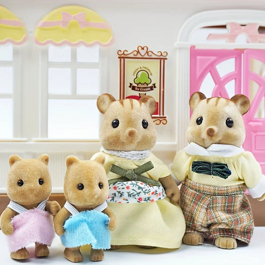 Dollhouse Miniatures Pretend Play for Girl, Easter Bunny, Family Forest Animals, Rabbit, Bear, Reindeer, Accessories Gift, 1:12 Scale 