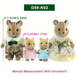 Dollhouse Miniatures Pretend Play for Girl, Easter Bunny, Family Forest Animals, Rabbit, Bear, Reindeer, Accessories Gift, 1:12 Scale 