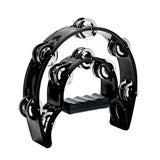 Cascabeles metálicos de doble hilera para fiestas, percusión manual, panderetas de media luna, instrumento musical, regalos para niños y adultos.