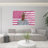Drew Pink America Flag Tapeçaria com quatro ilhós, Starkey, Banner engraçado, Dormitório universitário, Quarto, Rapazes, Homem Caverna, Quarto, 3x5 ft