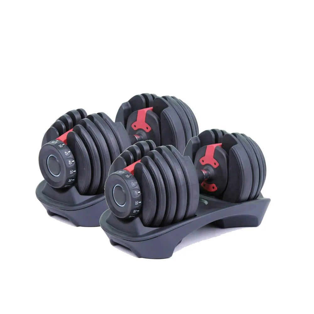 Adjustable Dumbbell, 2.5-24kg with Ergonomic Center, Set of 2, Free Shipping 