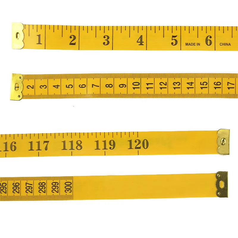 Durable Soft 3 Meter 300CM Sewing Tailor Tape Body Measuring Measure Ruler Sewing PVC Plastic Yellow High Quality 