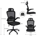 T-lovendo - ergonomic, desk, executive, swivel office chair with wheels, breathable mesh games, with headrest and adjustable armrest, lumbar support for office, home