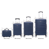 Set of elegant travel suitcases: lightweight abs housing, numeric lock, 4 360 swivel wheels ° , aluminum telescopic handle suitcase set trolley cabin suitcase (6990 m008 8001 8002 8008 6020 h24)