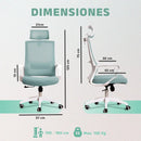 Jupplies ergonomic desk chair adjustable and recliner office chair with lumbar support, adjustable headrest, breathable mesh, 360 swivel wheels °   Supports up to 100kg