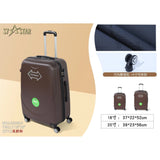 S7 STAR ABS luggage set with 4 pieces of suitcases in sizes 18/20/24/28 inches featuring 360° silent wheels, durable ABS material, and organized interior compartments for business and travel.