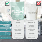 Floow - creatine monohydrate unflavored - 306g (90 doses) - pure creatine powder without sugar or maltodextrins - micronized creatine 200 mesh - sports supplement for muscle mass