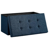 Elegant Linen Puff Storage Ottoman - Durable Footrest Stool for Living Room, Bedroom, or Entryway, Supports up to 300 kg with 89L Storage Space, Foldable and Easy to Assemble, Versatile Cube Bench for Multiple Uses