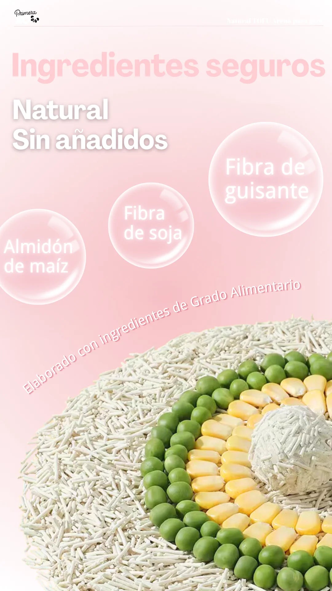 Primerazoo Natural Tofu Cat Litter, Super Odor Control, Flushable and Dust-Free, 100% Biodegradable, for Indoor Use, Red Color with Milk Scent.