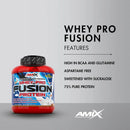 Amix nutrition pure fusion whey protein 2.3 kg + shaker gift - whey protein sports supplement - peanut, chocolate and caramel flavor - amino acids and glutamine to tonize and develop muscle mass