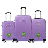 S7 STAR ABS luggage set with 4 pieces of suitcases in sizes 18/20/24/28 inches featuring 360° silent wheels, durable ABS material, and organized interior compartments for business and travel.