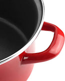 Fagor optimax - red enameled steel pot, non-stick two-layer, pfoa free, all kitchens, induction, thermo-resistant glass lid