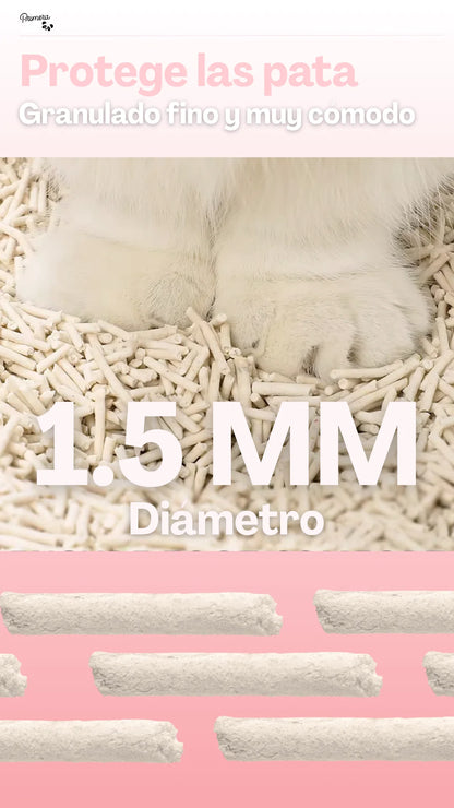 Primerazoo Natural Tofu Cat Litter, Super Odor Control, Flushable and Dust-Free, 100% Biodegradable, for Indoor Use, Red Color with Milk Scent.