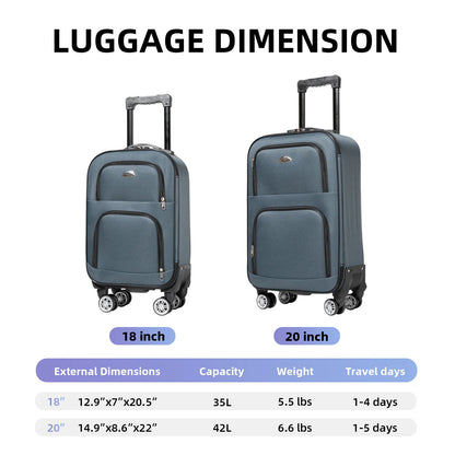S7 star set of 1/2 travel suitcases, 18/20 inch, medium and cabin with a toiletry bag, silent swivel wheels, combination locks, hand luggage, trolleys, large suitcase, cabin suitcases, various colors can be chosen