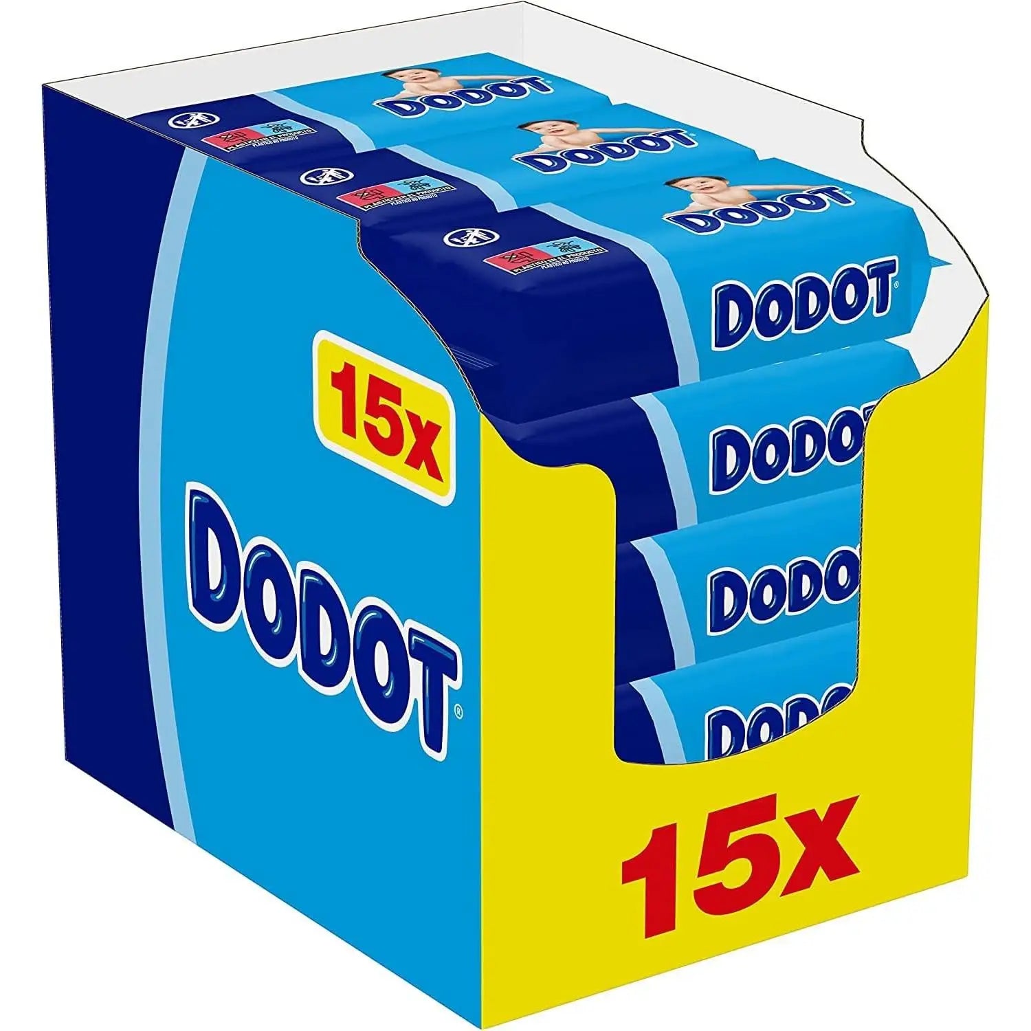 Dodot baby wipes, 960 wipes, 15 packs (15x64), cleansing and hydration with each pass