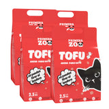 Primerazoo Natural Tofu Cat Litter, Super Odor Control, Flushable and Dust-Free, 100% Biodegradable, for Indoor Use, Red Color with Milk Scent.