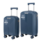 S7 STAR 2-piece suitcase set with lightweight polypropylene, featuring silent spinner wheels, 3-height lockable handle, combination locks, and a toiletry bag, ideal for travel and available in large, medium, and cabin sizes.