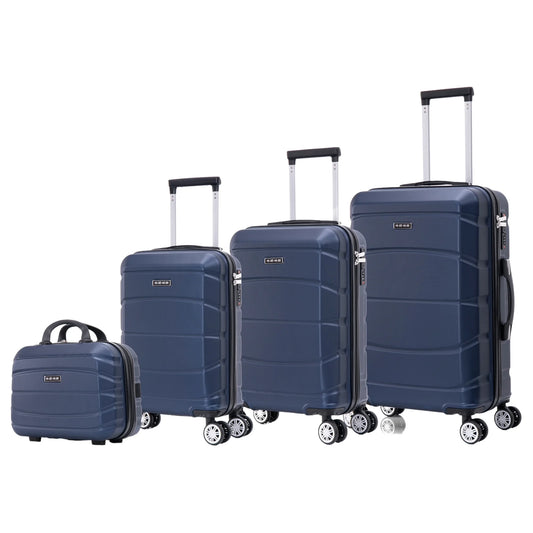 Chic Travel Suitcase Set: Light Case, Number Lock, 360 ° Rotating 4 Wheels, Aluminum Telescopic Handle Suitcase Set (6999 M005 8001 8002 FLASH)