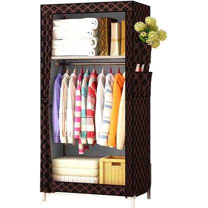 Nyana Fabric Wardrobe with Side Pockets 160x70x45cm - High Capacity Non-Woven Storage Cabinet for Clothes and Shoes, Easy Assembly, Durable Steel Tubes and Plastic Connectors, Perfect for Bedroom or Dressing Room.