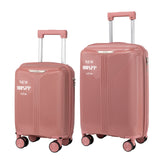 S7 STAR 2-piece suitcase set with lightweight polypropylene, featuring silent spinner wheels, 3-height lockable handle, combination locks, and a toiletry bag, ideal for travel and available in large, medium, and cabin sizes.