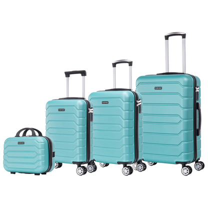 Chic Travel Suitcase Set: Light Case, Number Lock, 360 ° Rotating 4 Wheels, Aluminum Telescopic Handle Suitcase Set (6999 M005 8001 8002 FLASH)