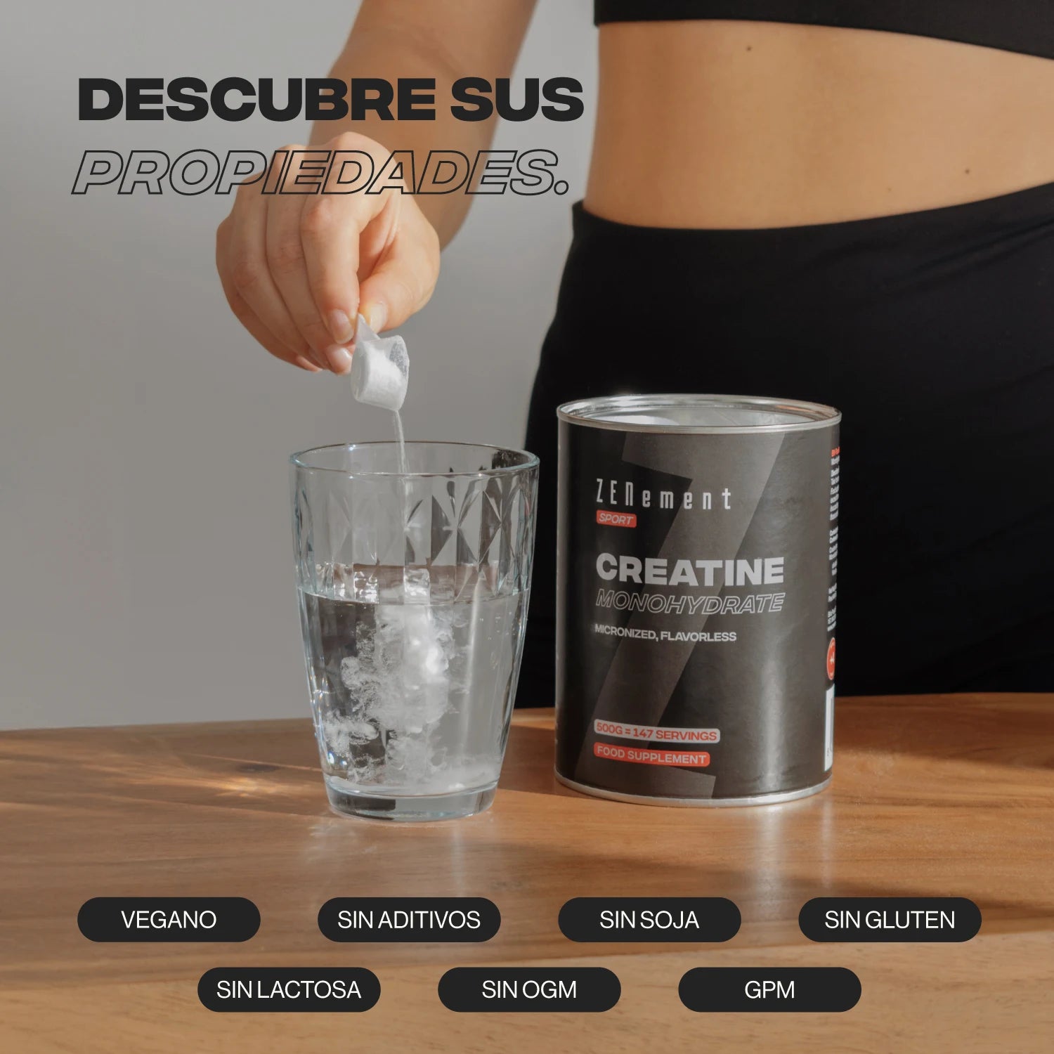 Pure creatine monohydrate powder - 500g zenement