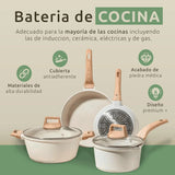 Jupplies non-stick piece kitchen set - non-stick 20 and 24cm pans and kitchen pots of 16 and 20cm - induction cookware with lid - pfoa free