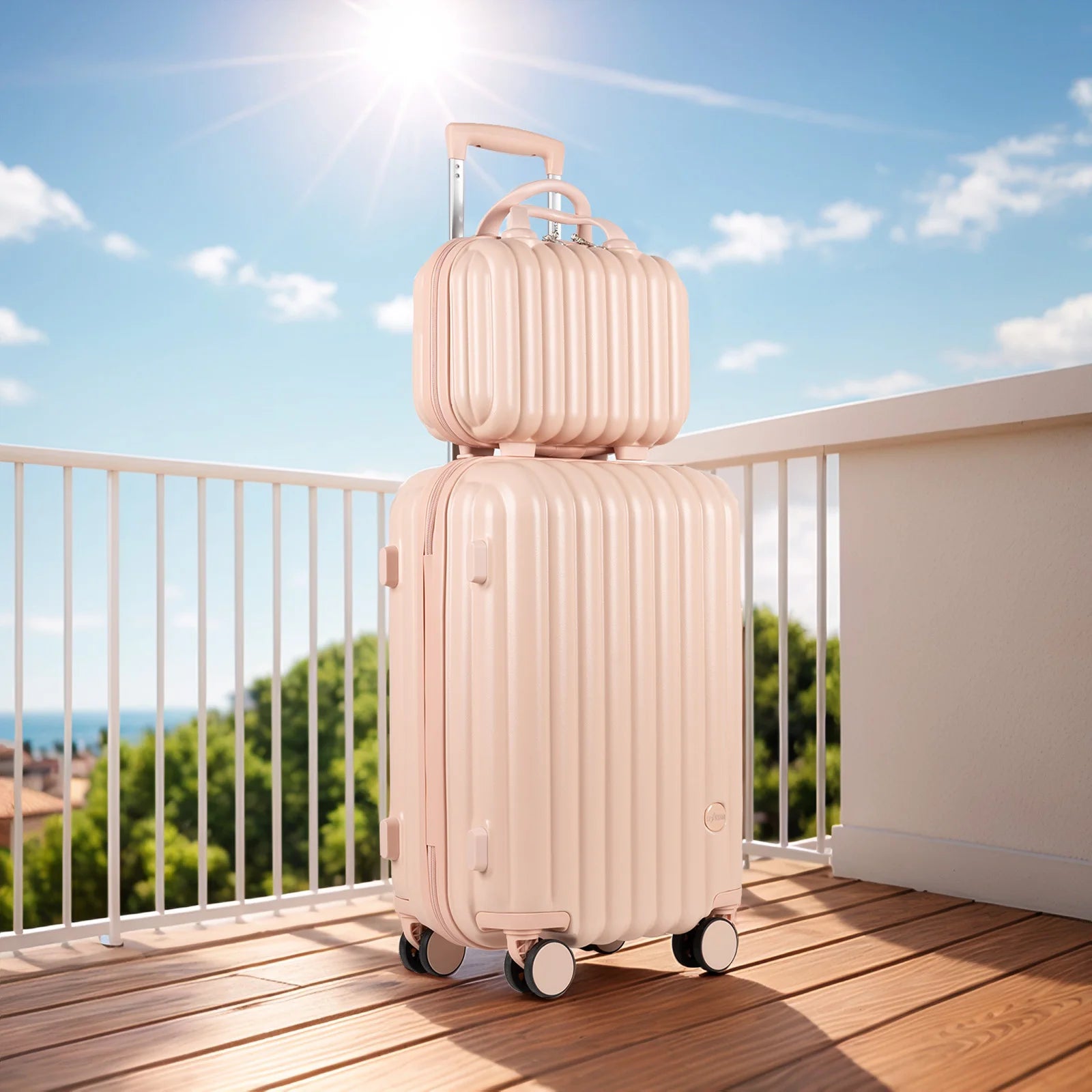 S7 STAR 2-Piece Trolley Suitcase Set, Lightweight PC Shell, Silent 360° Spinner Wheels, Telescopic Handle with 3 Heights, Durable and Scratch Resistant for Travel, Cabin and Medium Sizes with Polyester Lining.