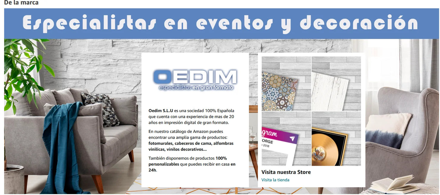 Oedim Headboard made of PVC with Digital Print | 135 x 60 cm, lightweight, moisture-resistant design for modern bedroom decoration. Perfect economical solution for bed headboard needs.