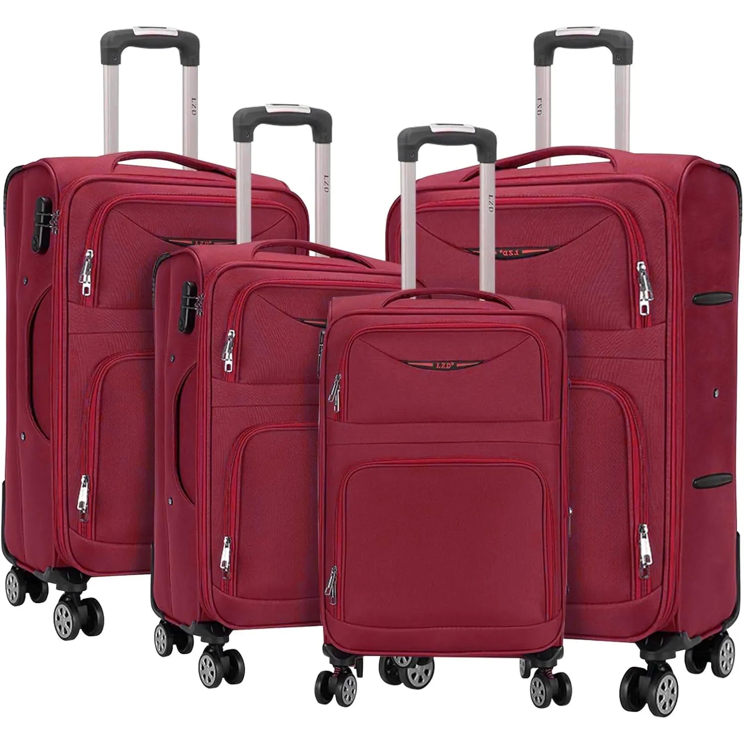 Artree | Set of 4 Trolley Suitcases with 360° Spinner Wheels, made of durable waterproof Oxford fabric, includes 18", 20", 24", and 28" sizes, perfect for organized travel with expandable design and telescopic handle.