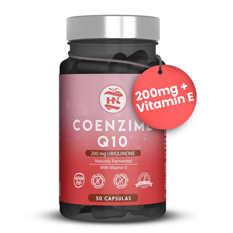 Hn - healthy nutrition coenzyme q10 200mg - (50 caps) improves energy and energy metabolism, q10 coenzyme ubiquinone supports muscle function and increases physical performance, coq10 with vitamin e contributes to the protect