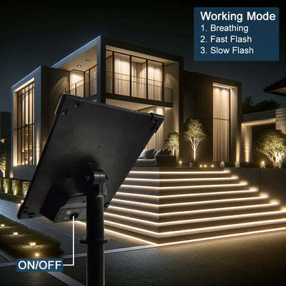 Dimmable outdoor solar strip light, 3.2v, flexible, ip65 waterproof, led lights with remote control and pick for garden, warm light 2700k