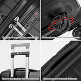 Artree 4-Piece Set of Rigid Travel Suitcases with Security Lock and 360° Double Wheels, featuring durable polypropylene construction, organized interior compartments, and lightweight design, perfect for family trips.